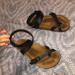 Black Birkenstock’s with ankle strap